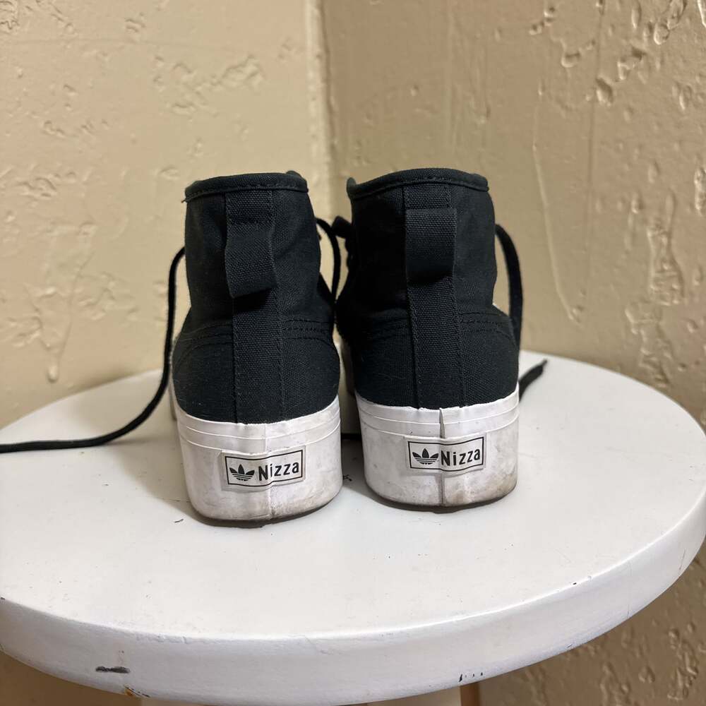 Adidas Womens Nizza Platform Mid Black White Casual Shoes Sneakers Sz 8.5 - Picture 5 of 5